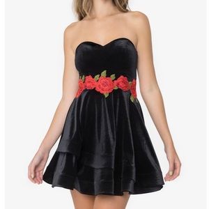 B.Darlin black and red velvet cocktail formal dress